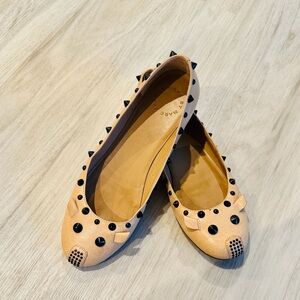 Studded Tan Ballet Flats